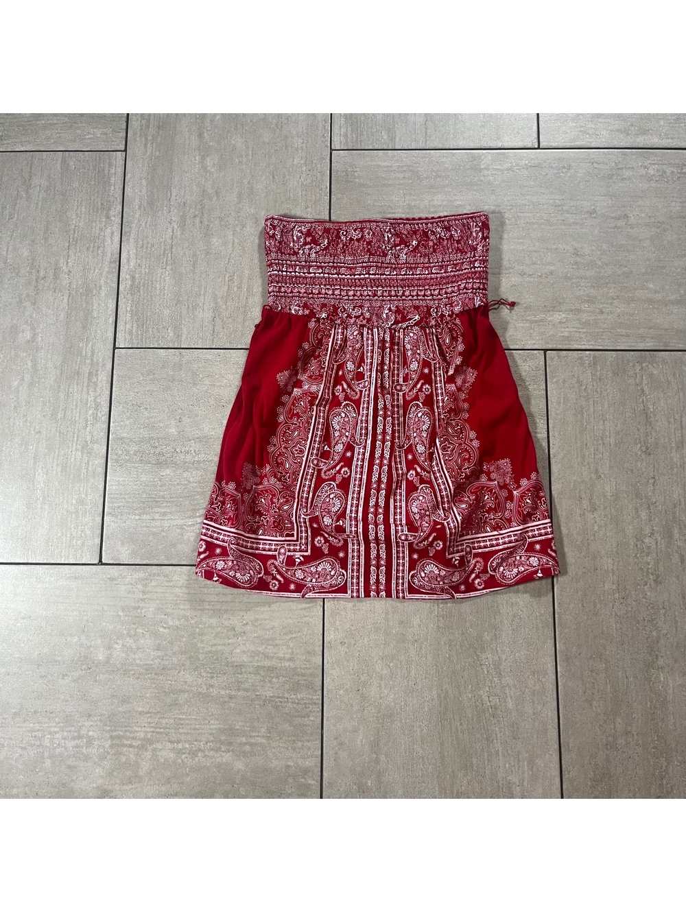 No Boundaries Red Strapless Mini Dress Medium